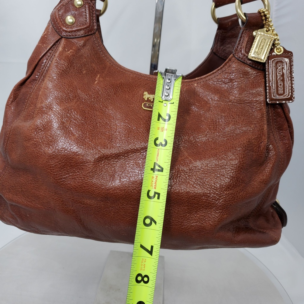 Vintage Y2K Coach 14336 Maddison Maggie Brown Glazed Leather Slouchy Hobo Bag - Picture 7 of 16